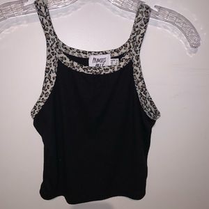 Cheeta print/black high neck tank